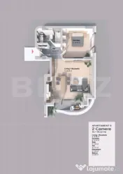 Apartament 2 camera, 52.22 mp, zona Pacurari - Rediu