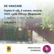 Duplex în vilă, 4 camere, renovat 2025, curte 250 mp, M... 