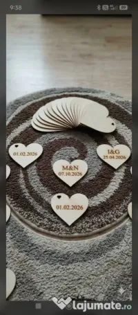 Mărturii Nuntă / Botez Personalizate din Lemn – Magneți Handmade 