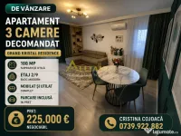 Grand Kristal Apartament 3 camere Mobilat si Utilat Parcar 
