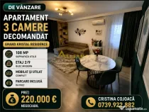 Grand Kristal Apartament 3 camere Mobilat si Utilat Parcar