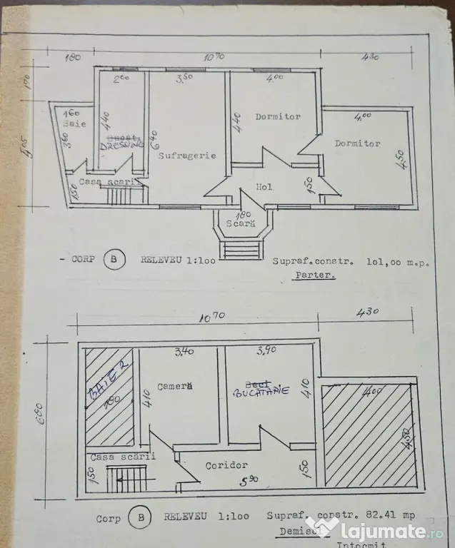 CENTRAL Bulevard-casa boiereasca 1940, 5 camere inalte - 175