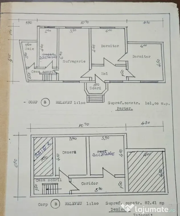 CENTRAL Bulevard-casa boiereasca 1940, 5 camere inalte - 175