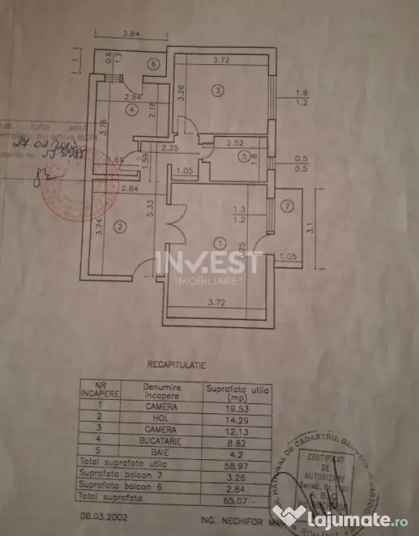 De vanzare, 2 camere decomandat, zona Moara de Foc -Autocent