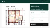 Apartament spațios cu 3 camere și logie, 79,38 mp total 