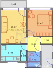 2 camere, 4/4, anvelopat, bloc tip P-Drumul Taberei-Favorit 