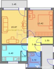 2 camere, 4/4, anvelopat, bloc tip P-Drumul Taberei-Favorit 