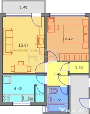 2 camere, 4/4, anvelopat, bloc tip P-Drumul Taberei-Favorit 