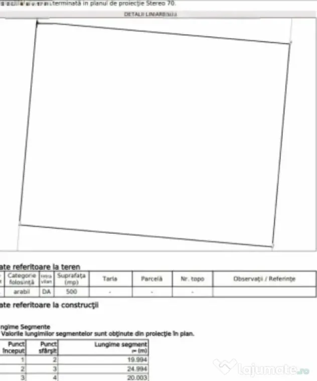 Teren intravilan industrial, 2x500 mp, zona Bariera Valcii -
