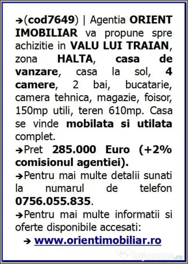 Valu lui Traian, casa de vanzare, 4 camere, spatioasa