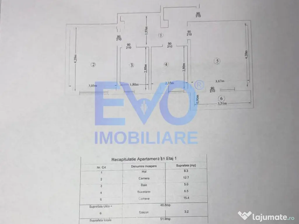 Apartament 2 camere, etajul 1, mobilatutilat, Comision 0, zo