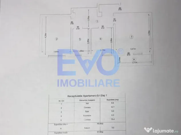 Apartament 2 camere, etajul 1, mobilatutilat, Comision 0, zo