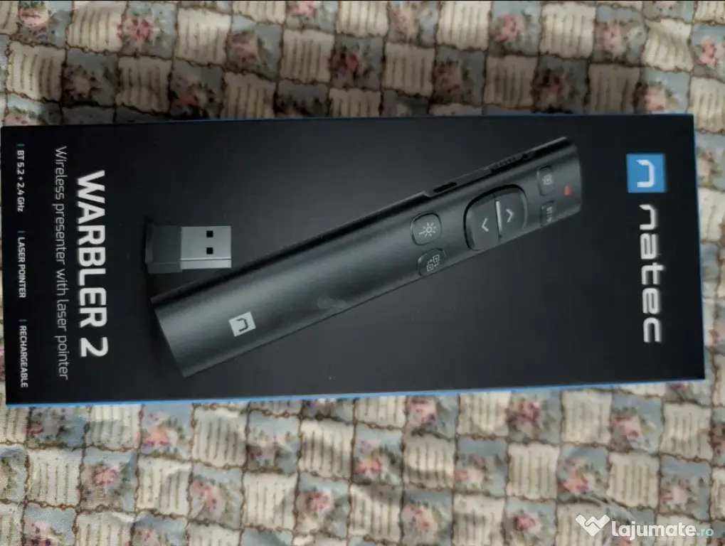 Pointer laser Natec Warbler 2, 2.4 GHz, Bluetooth-nou