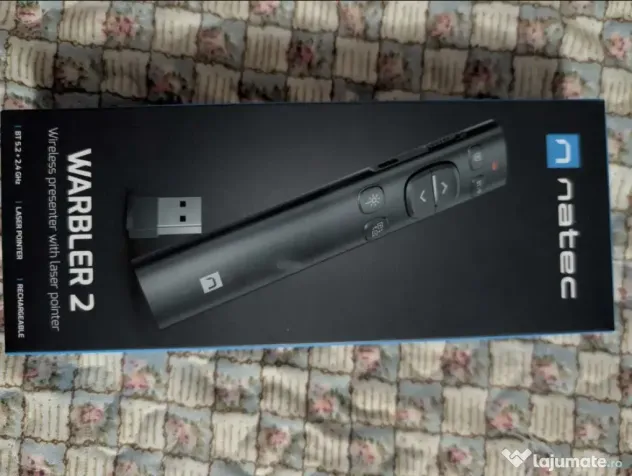Pointer laser Natec Warbler 2, 2.4 GHz, Bluetooth-nou