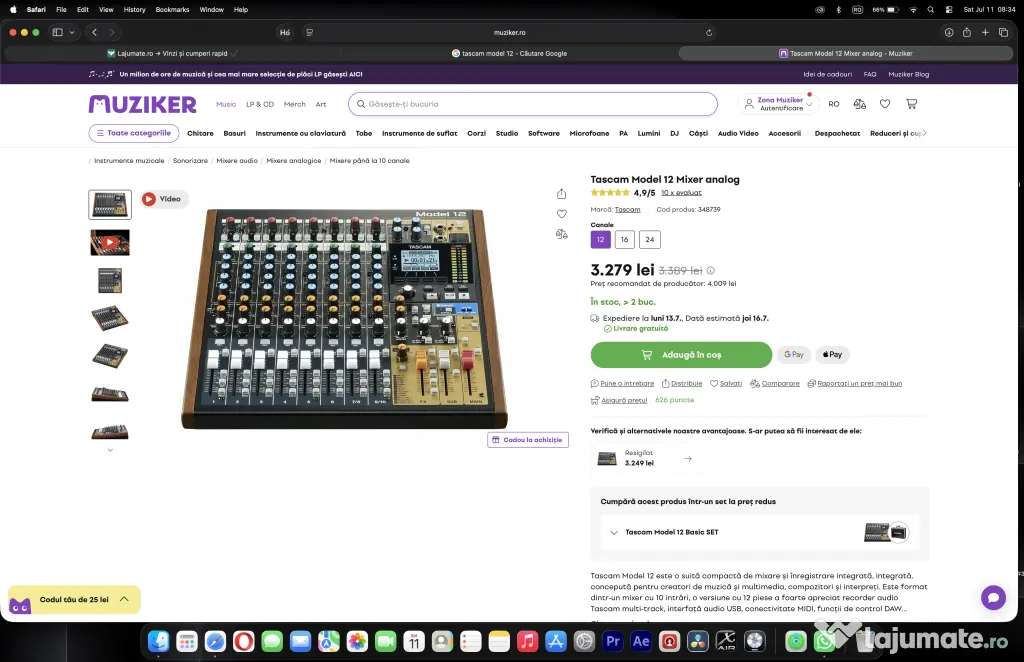 Tascam Model 12–Mixer Audio /Recorder Multitrack /Interfață USB–Stare Impecabilă