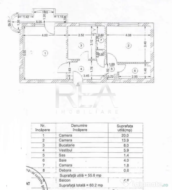 2 camere- Decomandat- 60,20MP- Petre Ispirescu