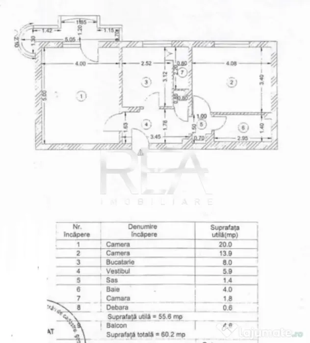 2 camere- Decomandat- 60,20MP- Petre Ispirescu