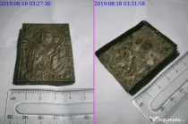 Icoana Veche Unicat cca Sec. XlX din Alama in Relief