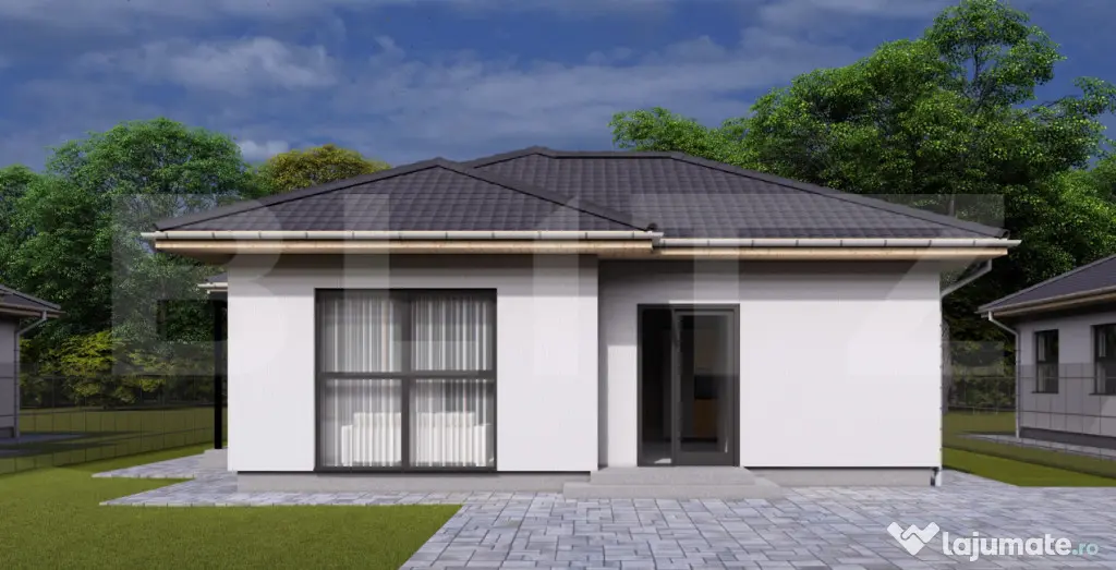 Casă single modernă, 110 mp utili, teren 468 mp, cartier n