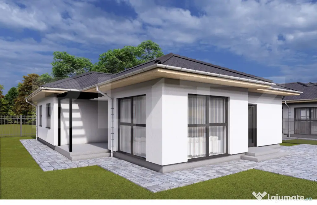 Casă single modernă, 110 mp utili, teren 468 mp, cartier n
