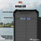 Baterie Externa Solara, Power Bank 8000 mAh, 4 Panouri,Lightning, Waterproof