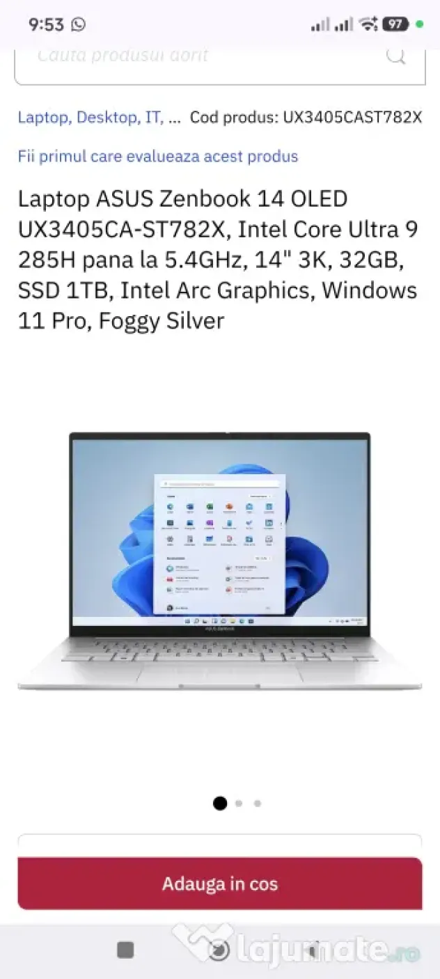 Laptop Asus ZENBOOK, NOU!!!