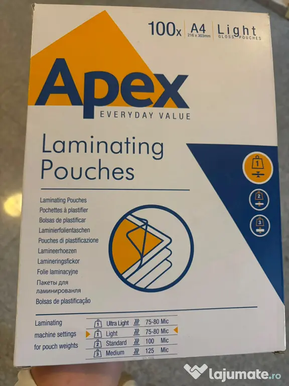 Folii laminare A4 Apex 80 microni 100 buc