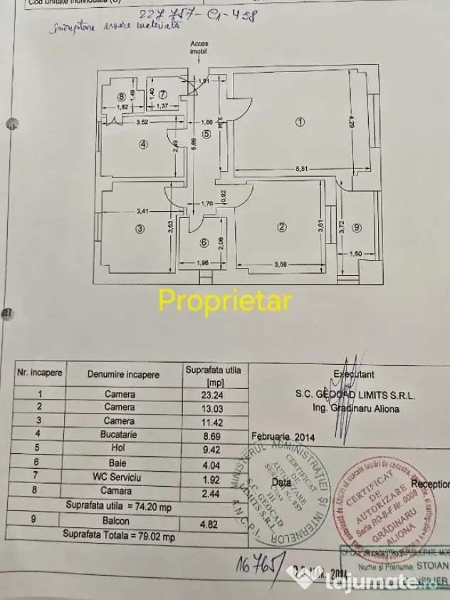 Apartament 3 camere, decomandat, inel 2