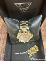 Ceas Guess damă auriu – Japan Movement, 100 m Water Resistant, în cutie 