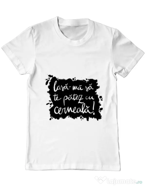 Tricou ADLER barbat Te patez cu cerneala alb