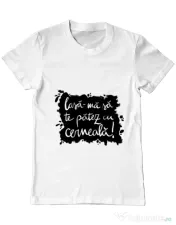 Tricou ADLER barbat Te patez cu cerneala alb 