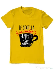 Tricou ADLER barbat Te scot la un zambet Galben