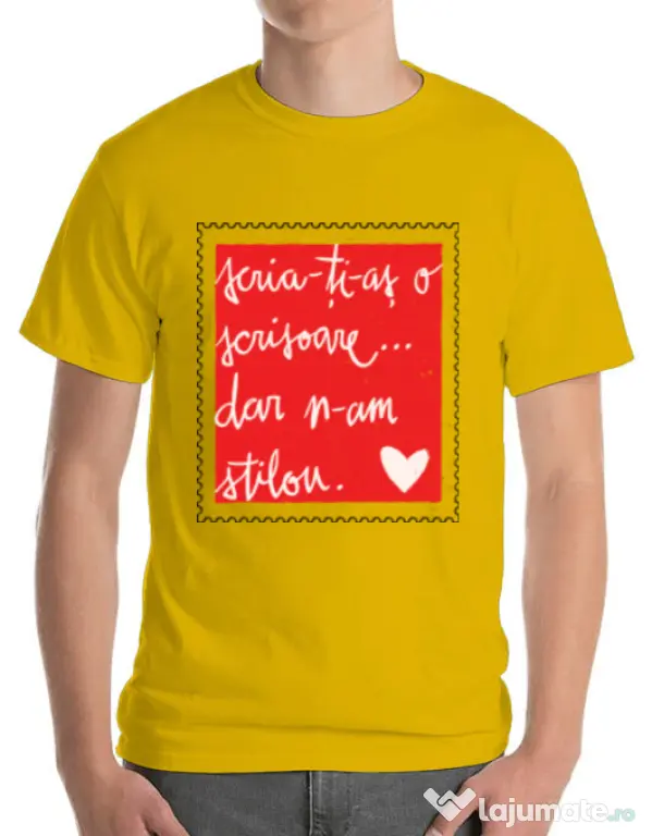 Tricou ADLER barbat Nu am stilou Galben