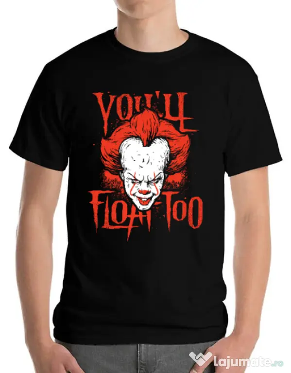 Tricou ADLER barbat You ll float too Negru