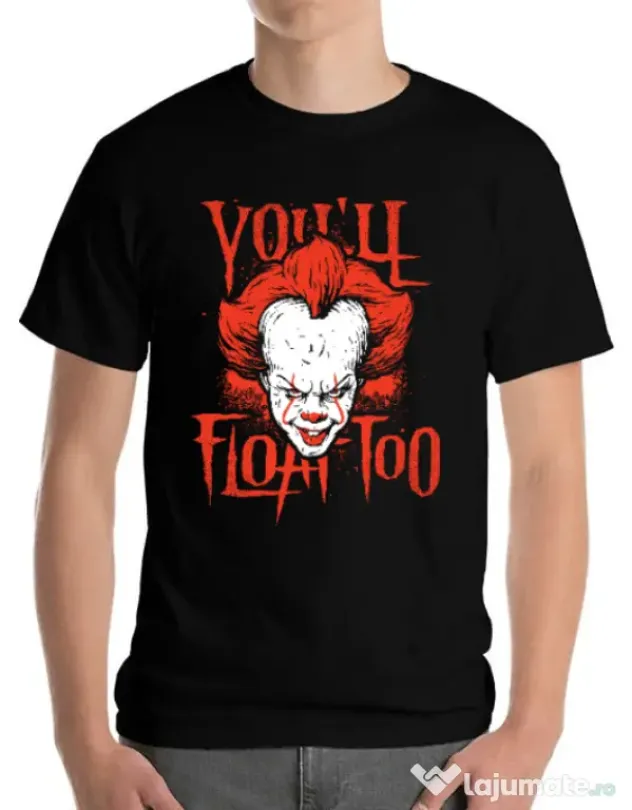 Tricou ADLER barbat You ll float too Negru