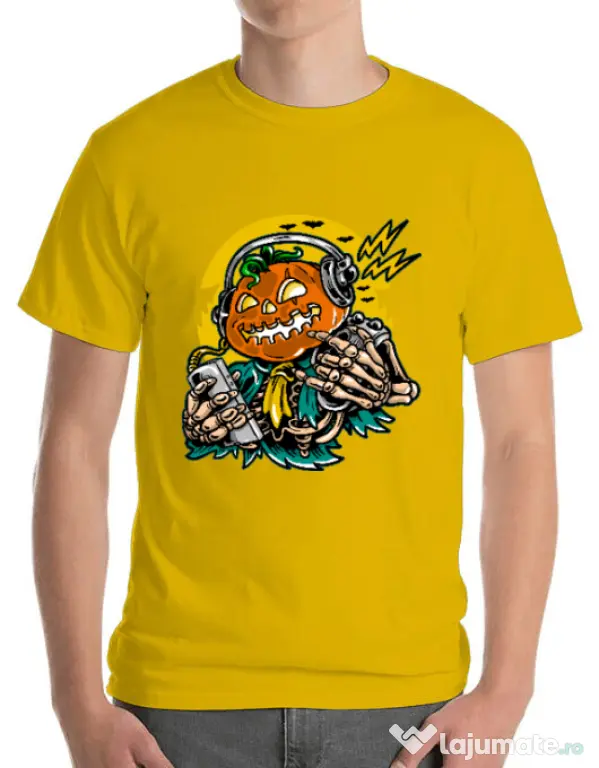 Tricou ADLER barbat Pumpkin Music Galben