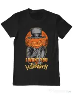 Tricou ADLER barbat I want you to halloween Negru