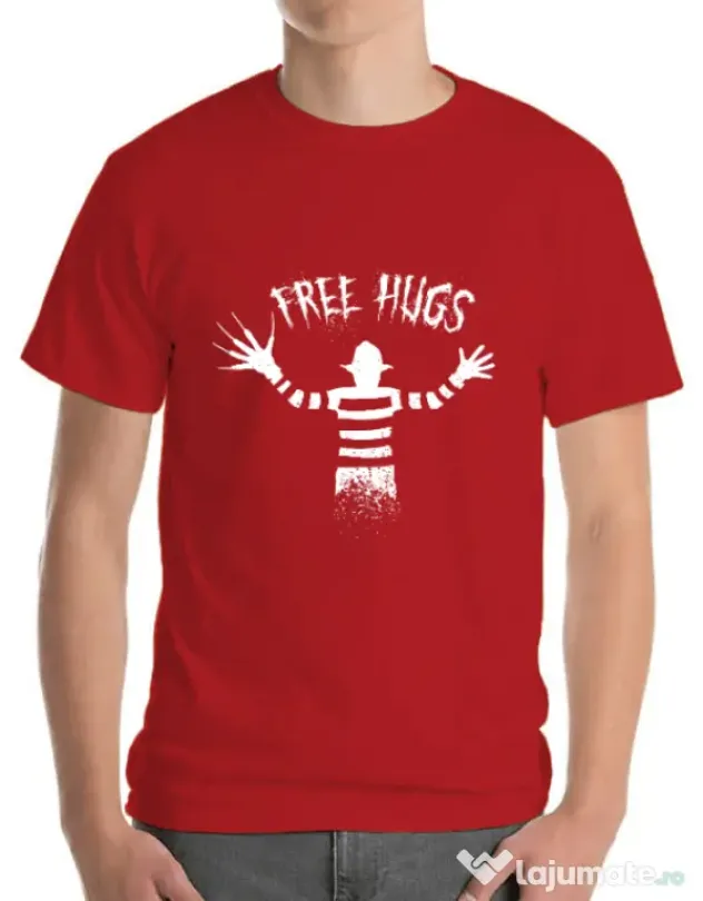 Tricou ADLER barbat Free hugs Rosu