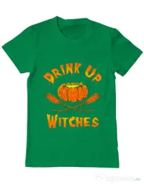 Tricou ADLER barbat Drink up witches Verde mediu