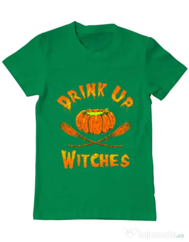 Tricou ADLER barbat Drink up witches Verde mediu