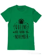 Tricou ADLER barbat Queens are born in November Verde mediu