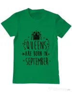Tricou ADLER barbat Queens are born in September Verde mediu