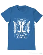 Tricou ADLER barbat The best men are born as Gemini Albastru azuriu