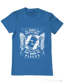 Tricou ADLER barbat The best women are born as Pisces Albastru azuriu