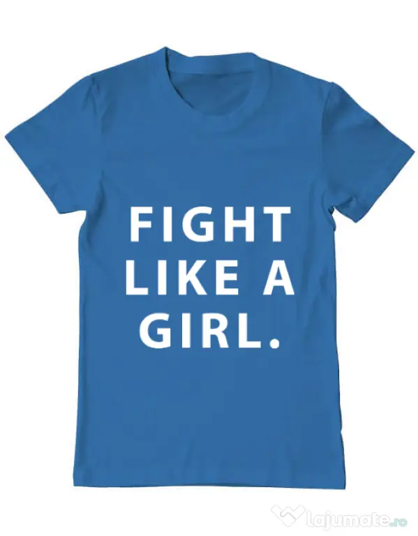 Tricou ADLER barbat Fight like a girl Albastru azuriu