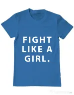 Tricou ADLER barbat Fight like a girl Albastru azuriu