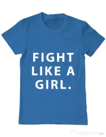Tricou ADLER barbat Fight like a girl Albastru azuriu