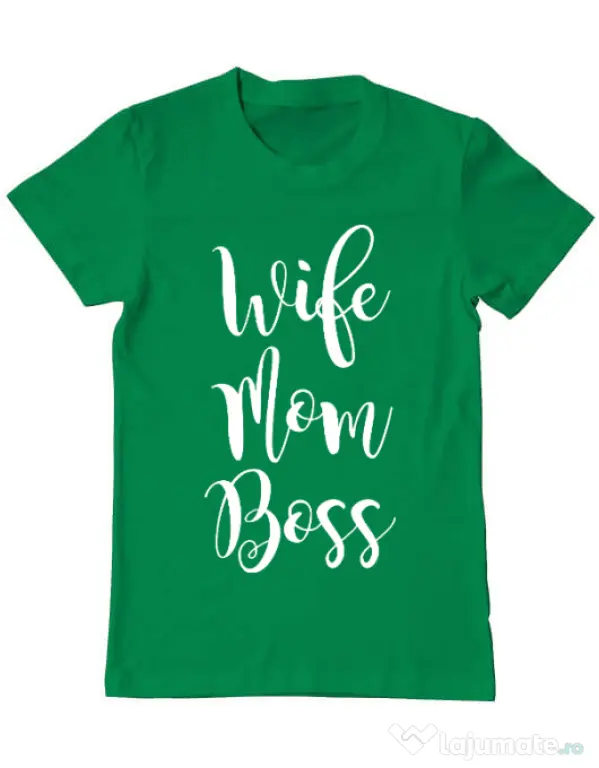 Tricou ADLER barbat Wife mom boss Verde mediu