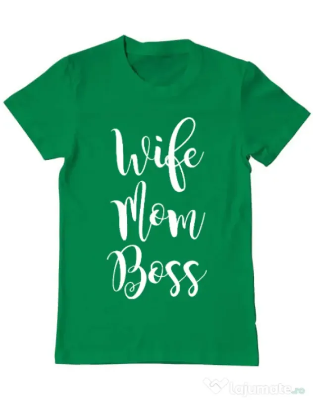 Tricou ADLER barbat Wife mom boss Verde mediu