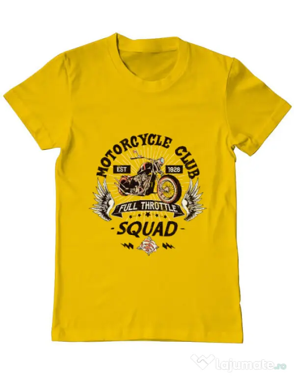 Tricou ADLER barbat Motorcycle club Galben